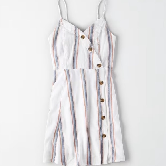 ae asymmetric button front dress American Eagle Outfitters | Dresses | American Eagle Womens White Asymmetric  Button Front Dress Nwot